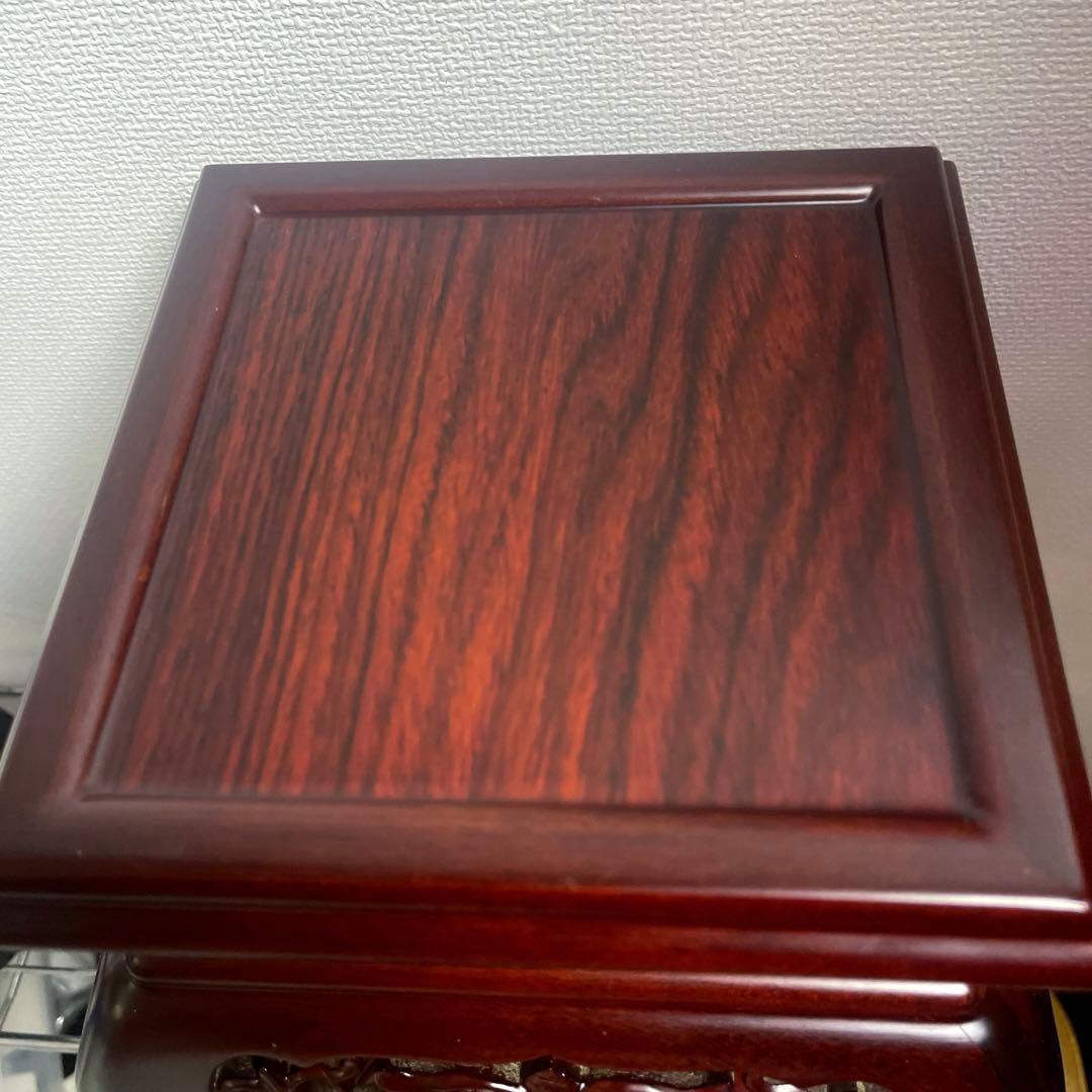 高級唐木花台 透かし彫り 紫檀 盆栽花台 懸崖花台 盆栽卓 香炉台 飾卓