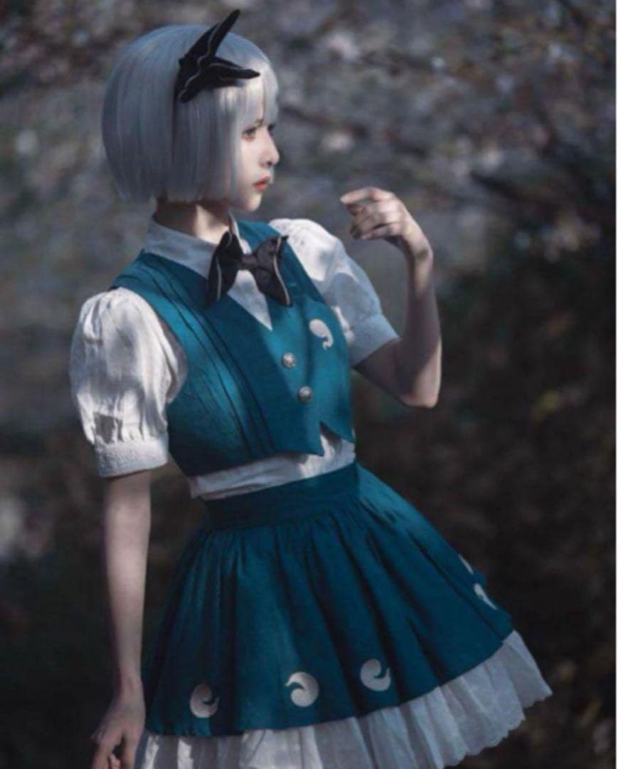 森森仙 東方Project 魂魄妖夢 コスプレ 衣装 青緑半袖ver - メルカリ