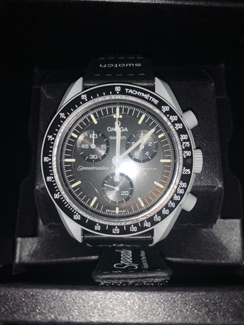 OMEGA swatch オメガスウォッチ　ブラック オメガ×スウォッチ「ムーンスウォッチ」のスヌーピーモデル、ブラック