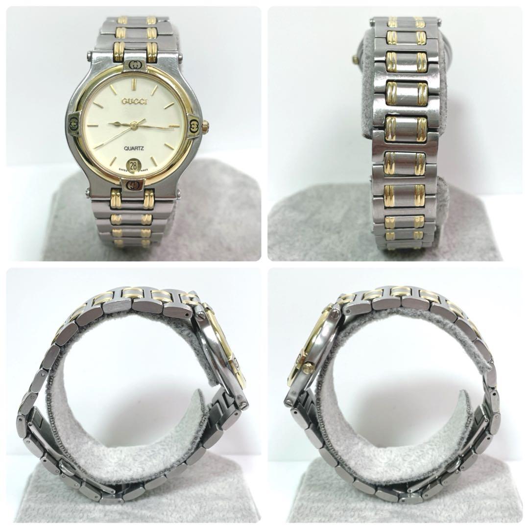 極美品】GUCCI 9000M 腕時計 専用ケース グッチ 新品電池 ホワイト