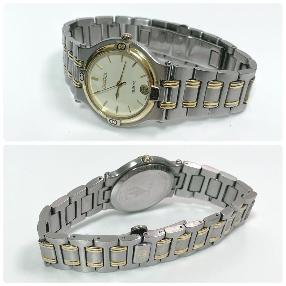 極美品】GUCCI 9000M 腕時計 専用ケース グッチ 新品電池 ホワイト