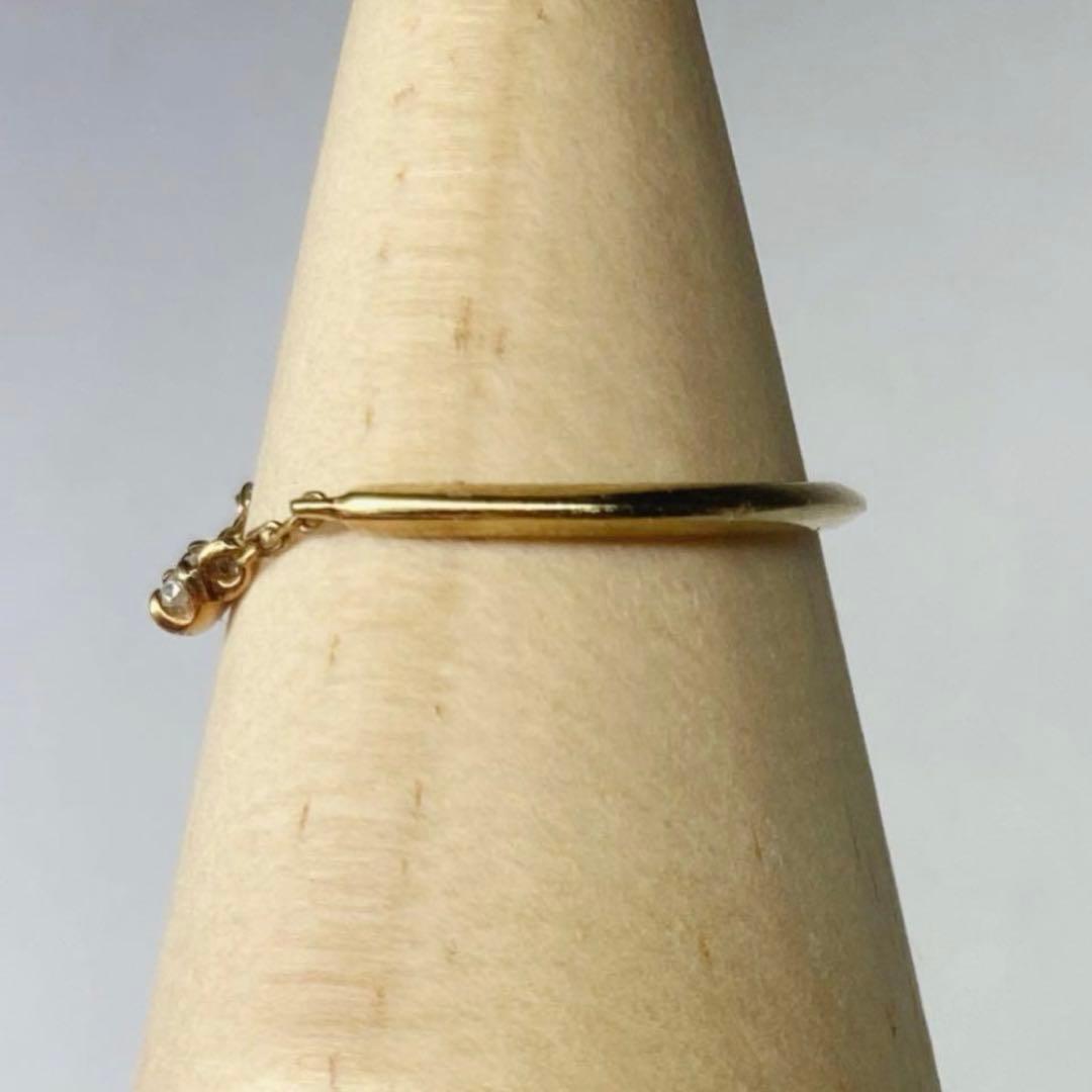 ete チェーンリング K10YG ダイヤモンド 0.01ct 3号