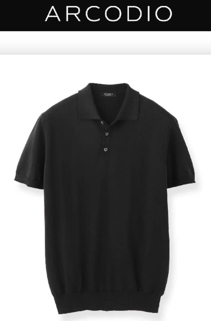 アルコディオ イタリア製 エジプシャンコットン 半袖ニットポロ
