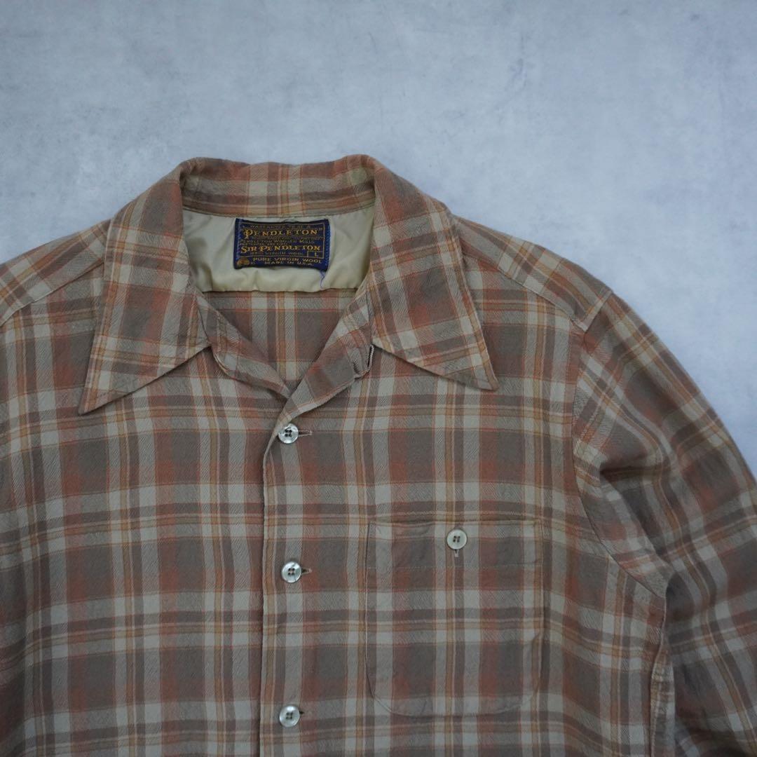 70s】sirpendletonサーペンドルトン ウールシャツ ブラウン L