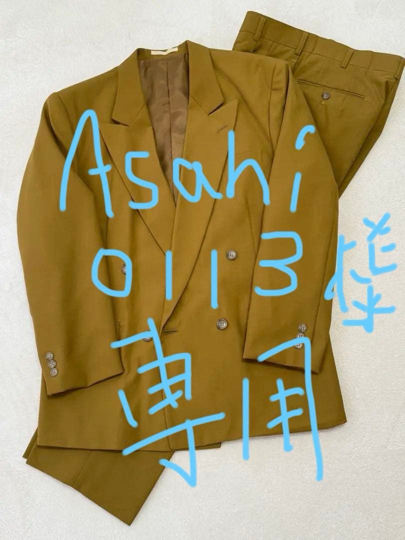 【菅田将暉】マスタードダブルスーツ ウール混　 サイズM 菅田将暉