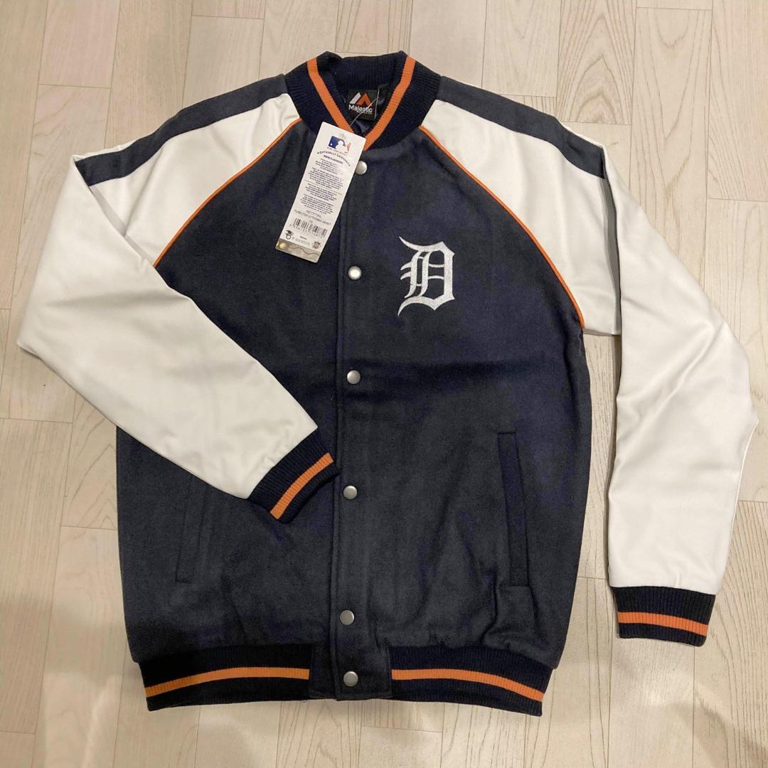 Majestic MLB D Tigers Jacket US サイズ XS Men's Detroit Tigers Majestic Navy/Orange On-Field Therma Base