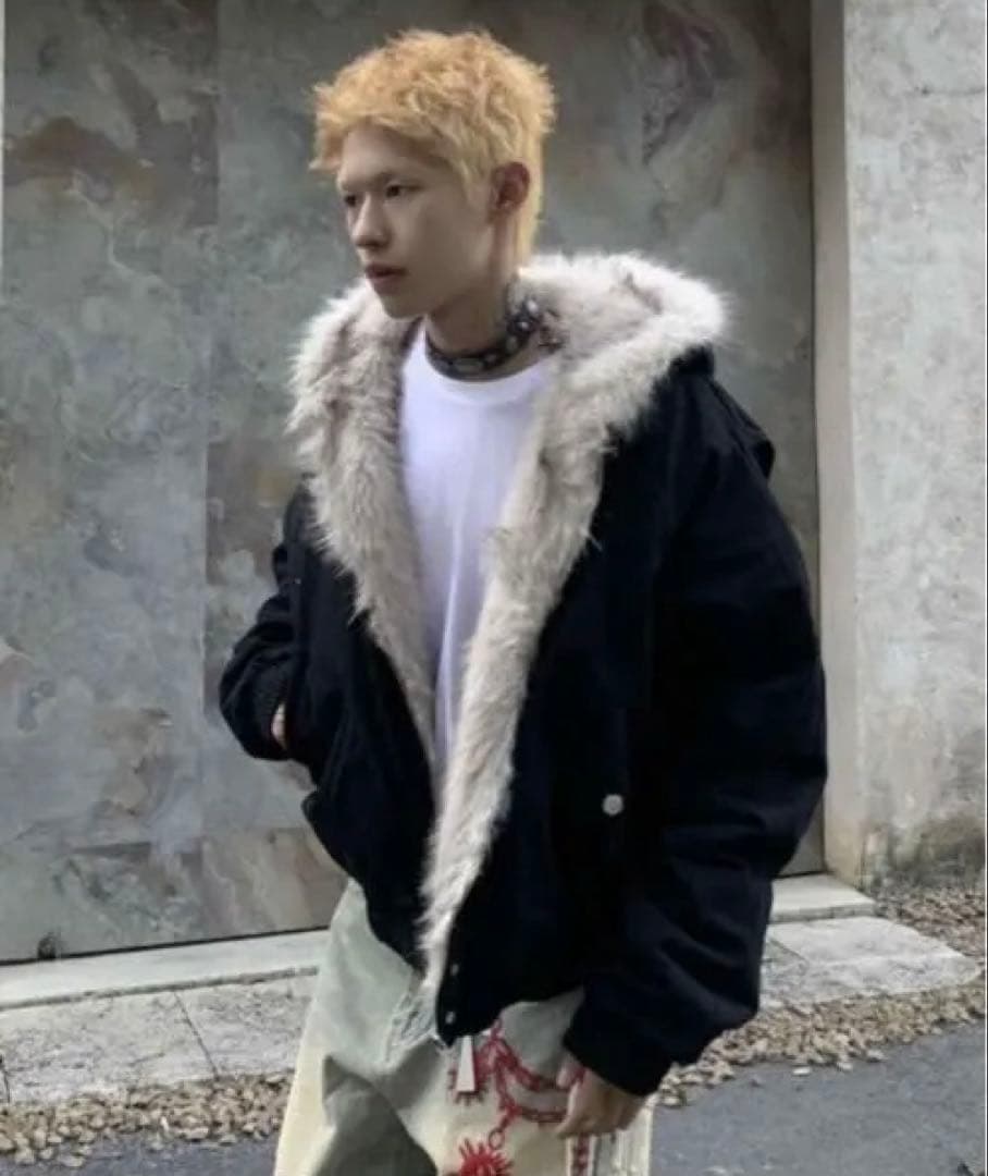 短丈 ファー fur foodie jacket opium y2k - メルカリ