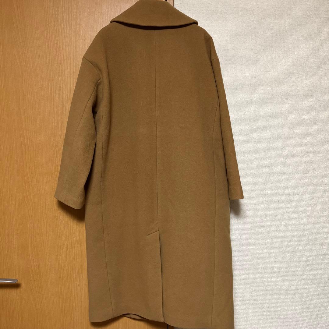 キャメル ダブルブレスト ロングコート - メルカリ