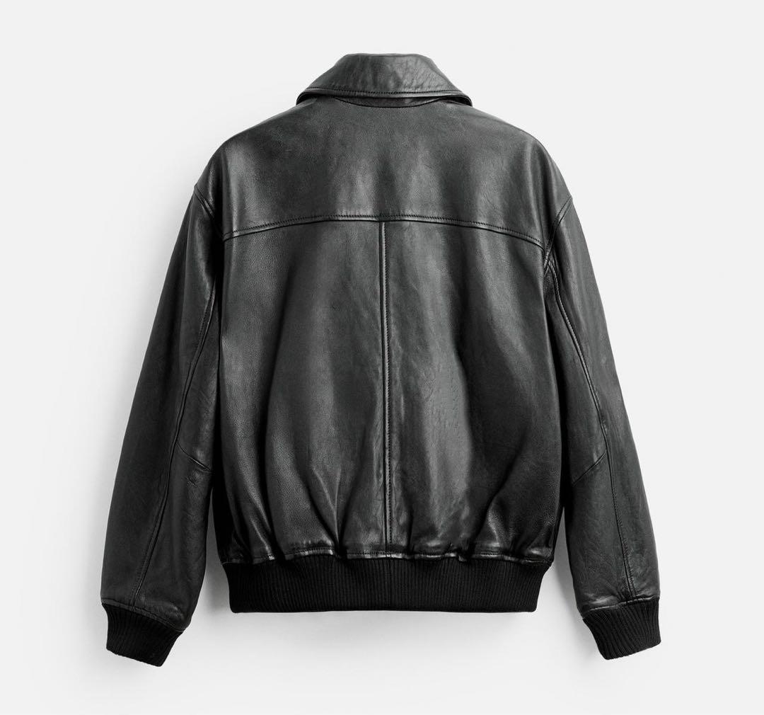 Zara 本革 フライトジャケット レザージャケット A-2 シープレザー 羊