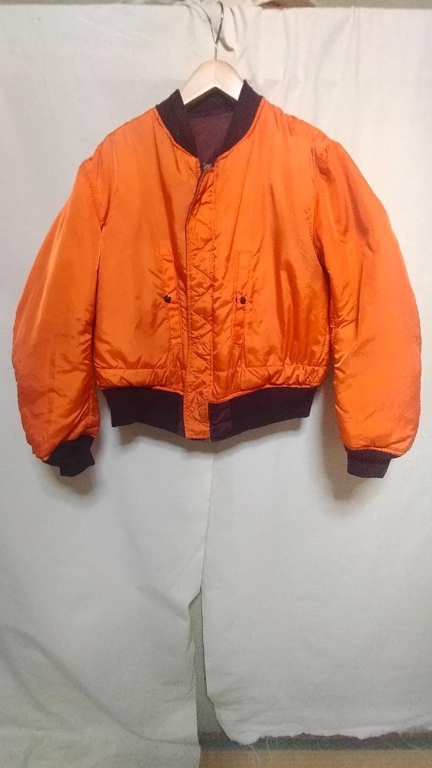 ビンテージ80年代アルファ軍物空軍MA-1リバーシブルナイロンフライト