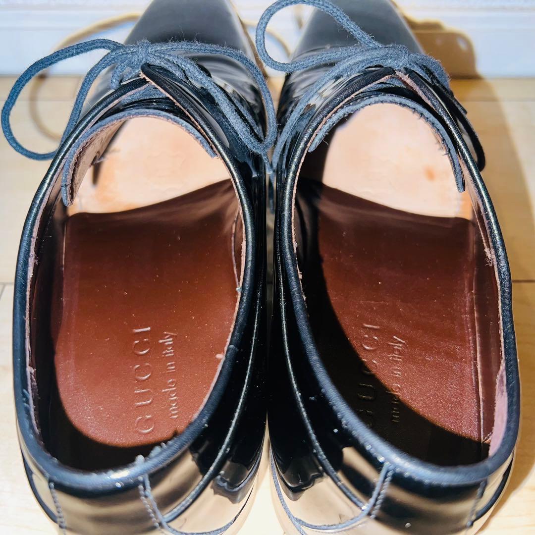 使用回数少】GUCCI グッチ ドレスシューズ エナメル ブラック 結婚式