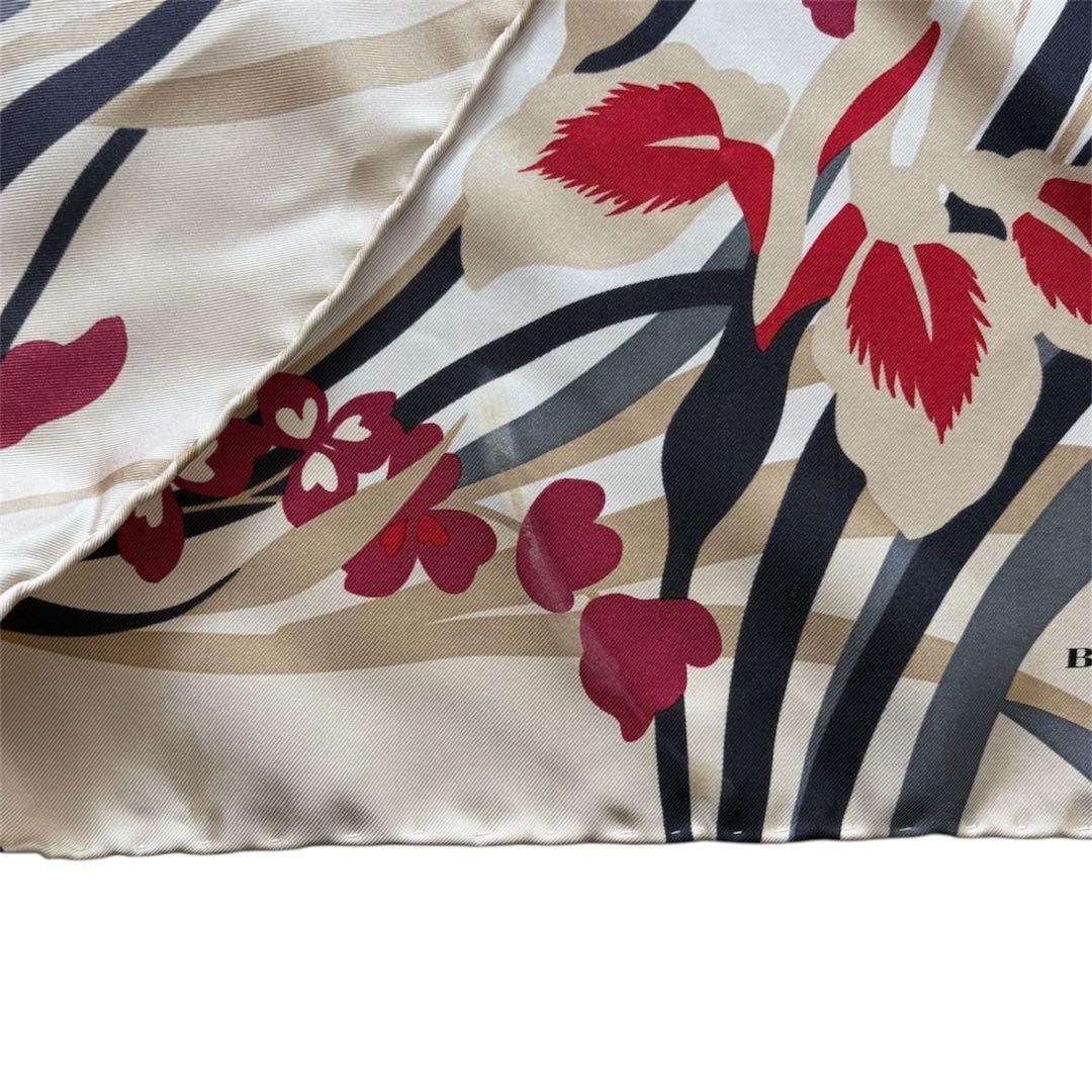 BURBERRY LONDON シルクスカーフ 花柄 イタリア製 大判 - メルカリ