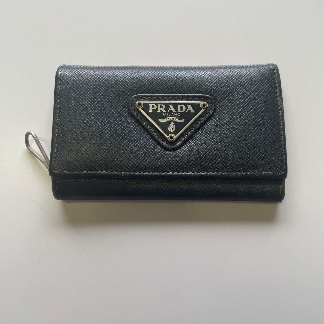 訳あり格安】PRADA プラダ キーケース サフィアーノレザー ブラック