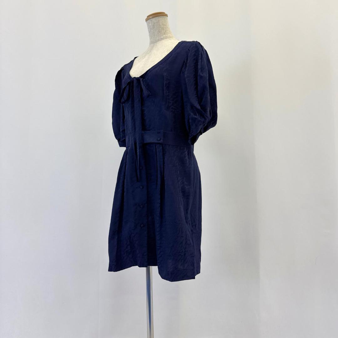 BALENCIAGA シルクワンピース ネイビー ショートスリーブ 春物 夏物