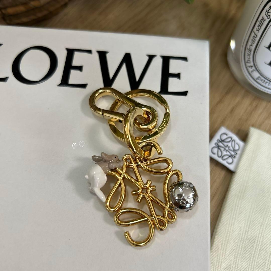 LOEWEロエベ スナフジタ うさぎアナグラムチャーム キーリングホルダー