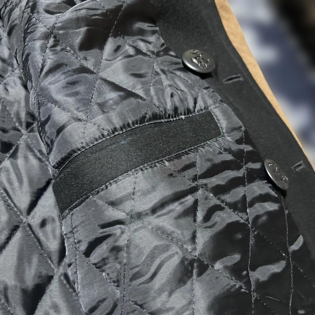 激レア♣︎evoke wool Leather P-COAT 袖レザーピーコート