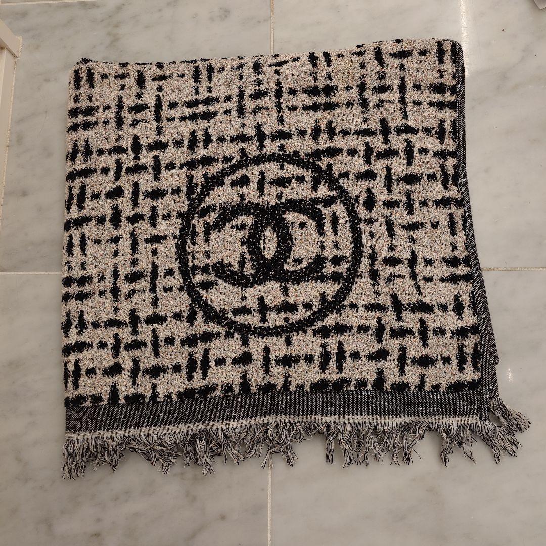 シャネル　chanel ビーチタオル　大判　ツイード調　美品 楽天市場】シャネル CHANEL ブランケット ビーチタオル 大判 ココ