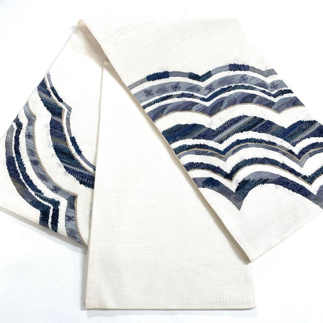 帯6535 ○高級 正絹 藍染 袋帯 - メルカリ