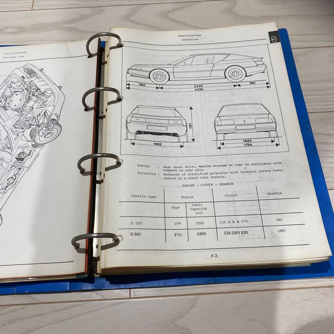 サービスマニュアル/アルピーヌ V6ターボ&V6GT/ - メルカリ