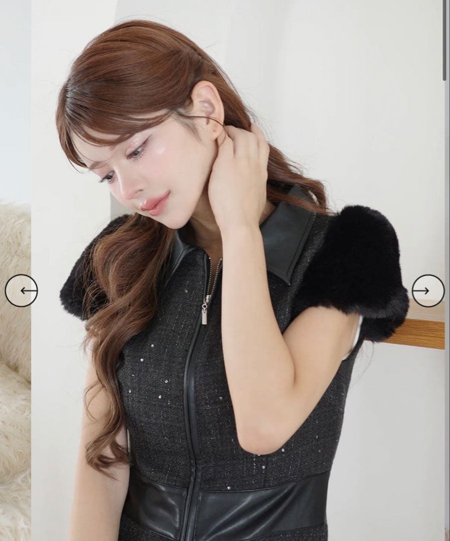 新品未開封！ Randy 2wayカービーツイードワンピース BLK M - メルカリ