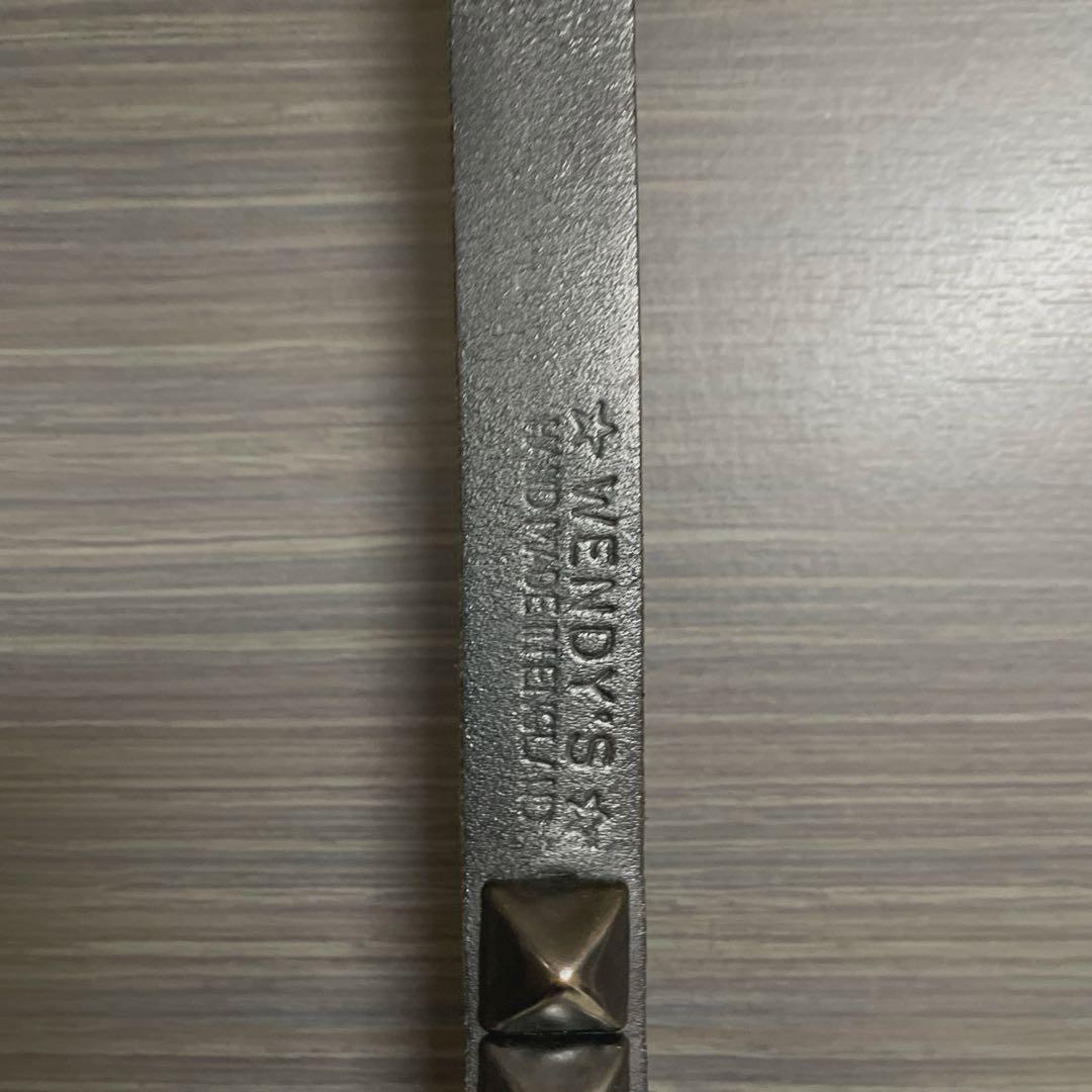 WENDY'S スタッズブラックレザーベルト - メルカリ