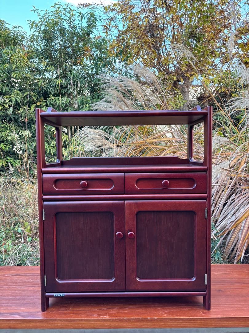karimoku カリモク TEL/FAX台　飾り棚　キャビネット 楽天市場】【中古】カリモク ファックス台 コンセント付 電話台 木製
