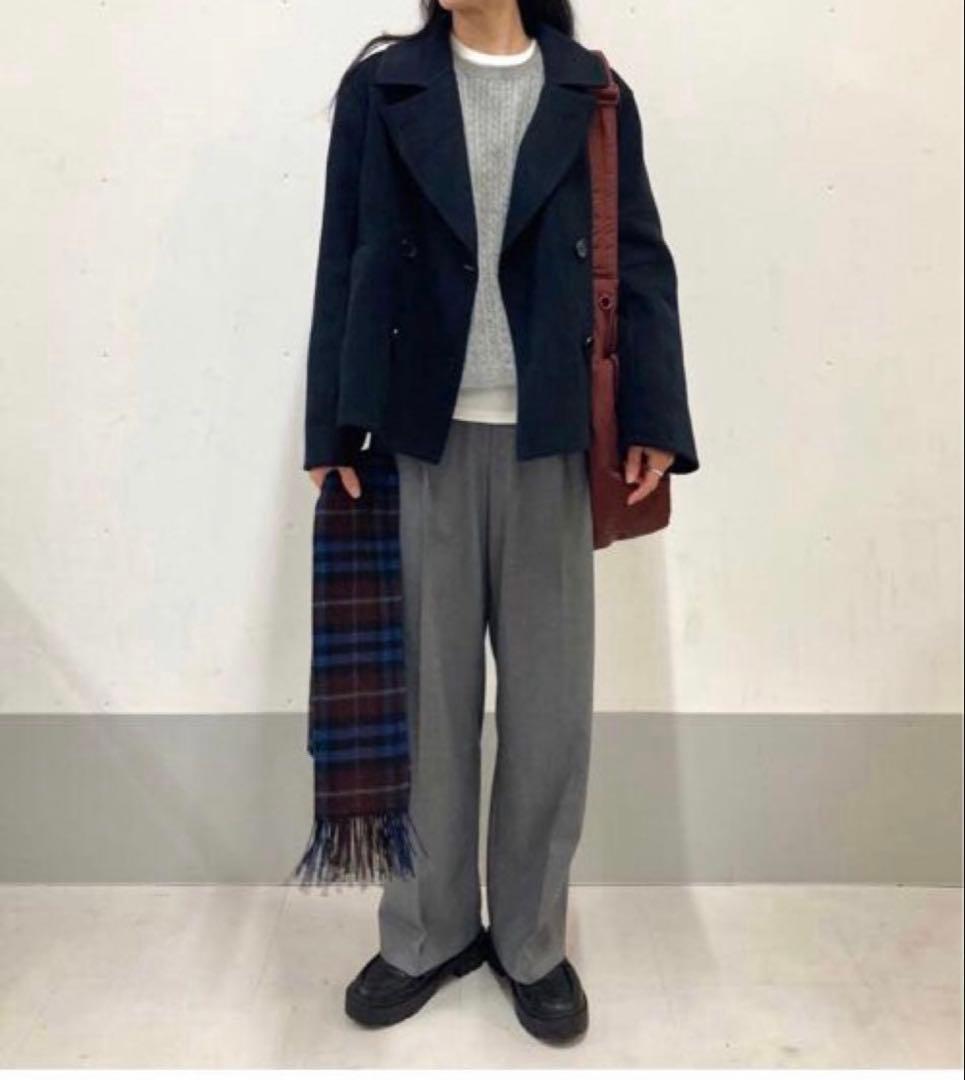 ユニクロ ダブルフェイスショートコートリラックスフィット M