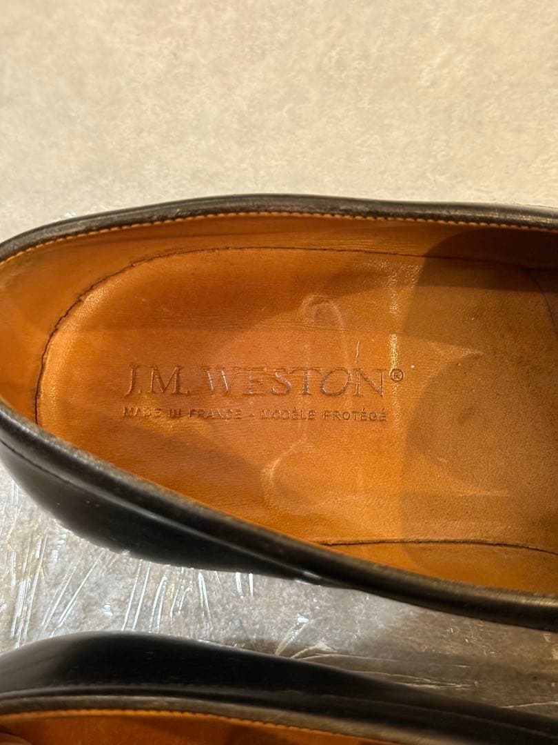 J.M. WESTON 180 ローファー ボックスカーフ 旧ロゴ 7F ワイド - メルカリ