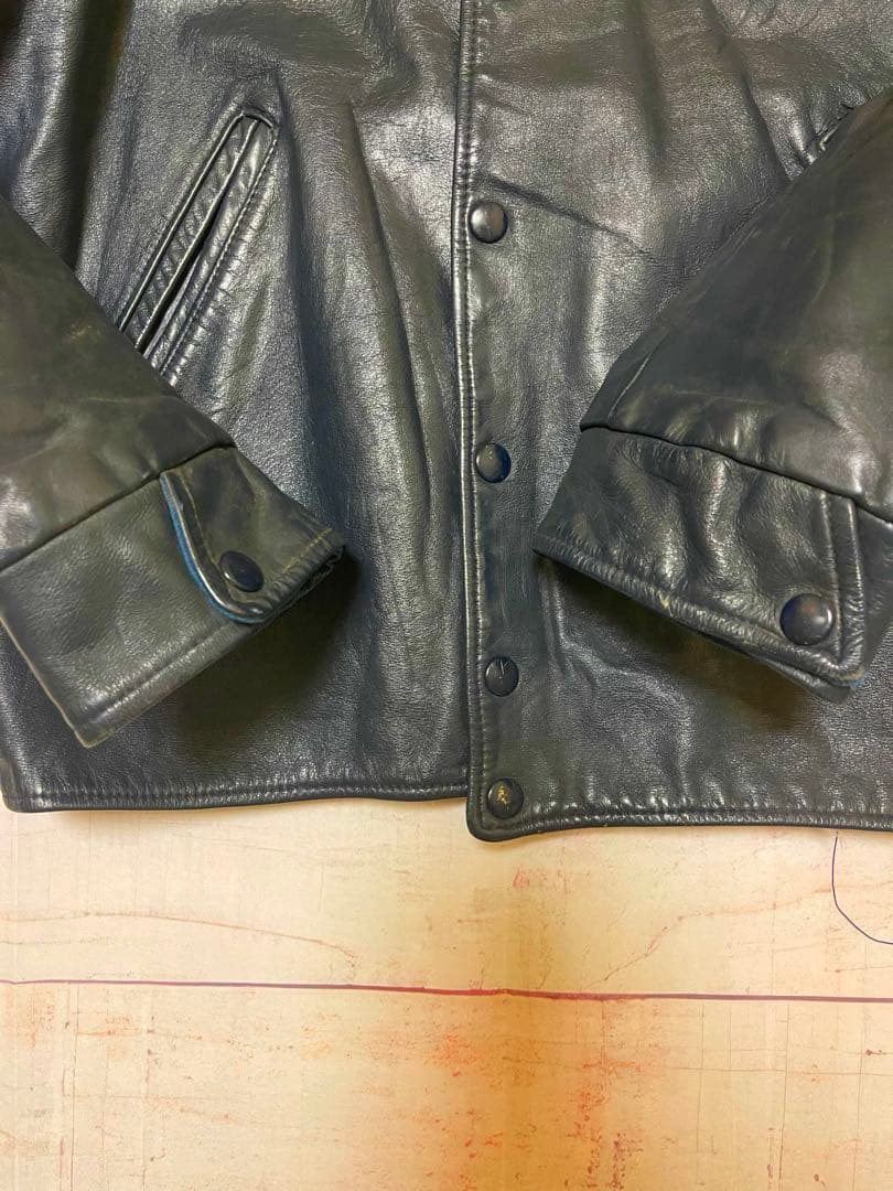 最終値下】60s オールレザースタジャン バーシティジャケット - メルカリ