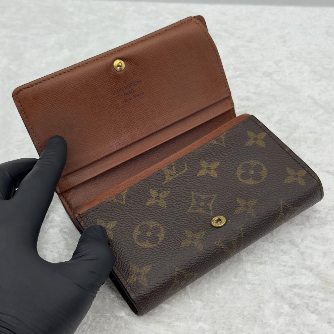 極上 ルイヴィトン モノグラム ポルトフォイユ トレゾール 折り財布
