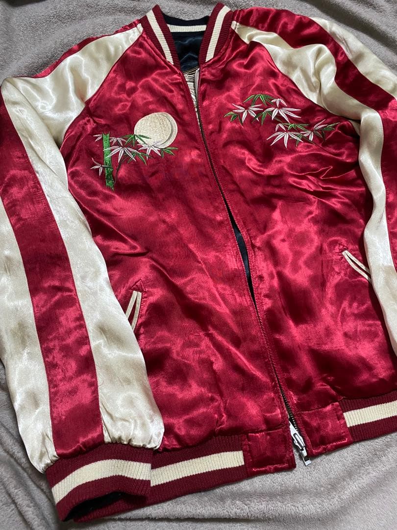 百花繚乱 美品 虎龍 日本限定 スカジャン サテン unisex vintage