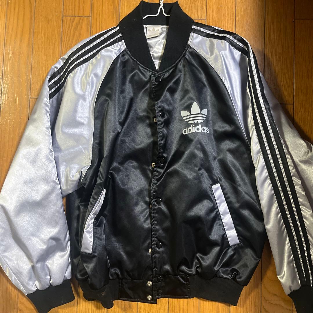 adidas AA-5150 ナイロンジャケット Lサイズ 黒/シルバー 中古・古着通販】adidas (アディダス) スタジャン AA-5150 ブラック