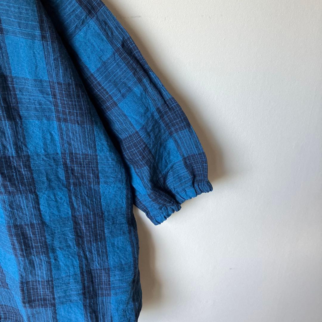 ヴェリテクール リネンチェックプルオーバー オールドマンズテーラー