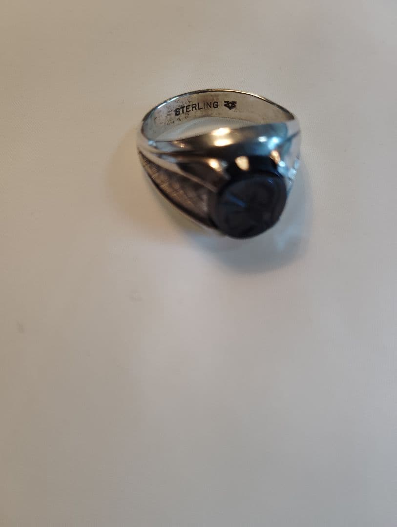 ヴィンテ-ジロ-マソルジャーシグネットシルバーリングダークブラウン