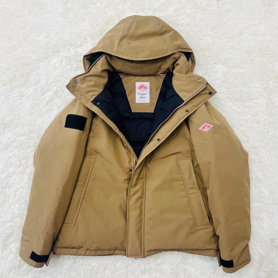 DANTON ダントン アーミーフーデッド ダウンジャケット ベージュ M