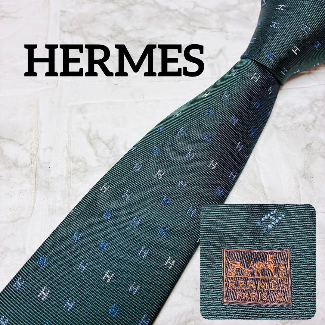 ★ エルメス　HERMES ネクタイ　グリーン　H柄　総柄　おしゃれ　現行タグ 楽天市場】【新品】 エルメス HERMES ネクタイ シルクツイルタイ