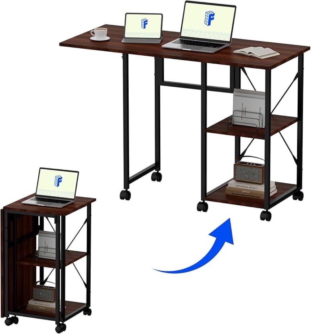 ❤️1品限り❤️FLEXISPOT 折りたたみデスク 幅107ｘ奥行き45ｘ高さ75 Amazon | FLEXISPOT 折りたたみデスク FD2 収納棚付き パソコンデスク