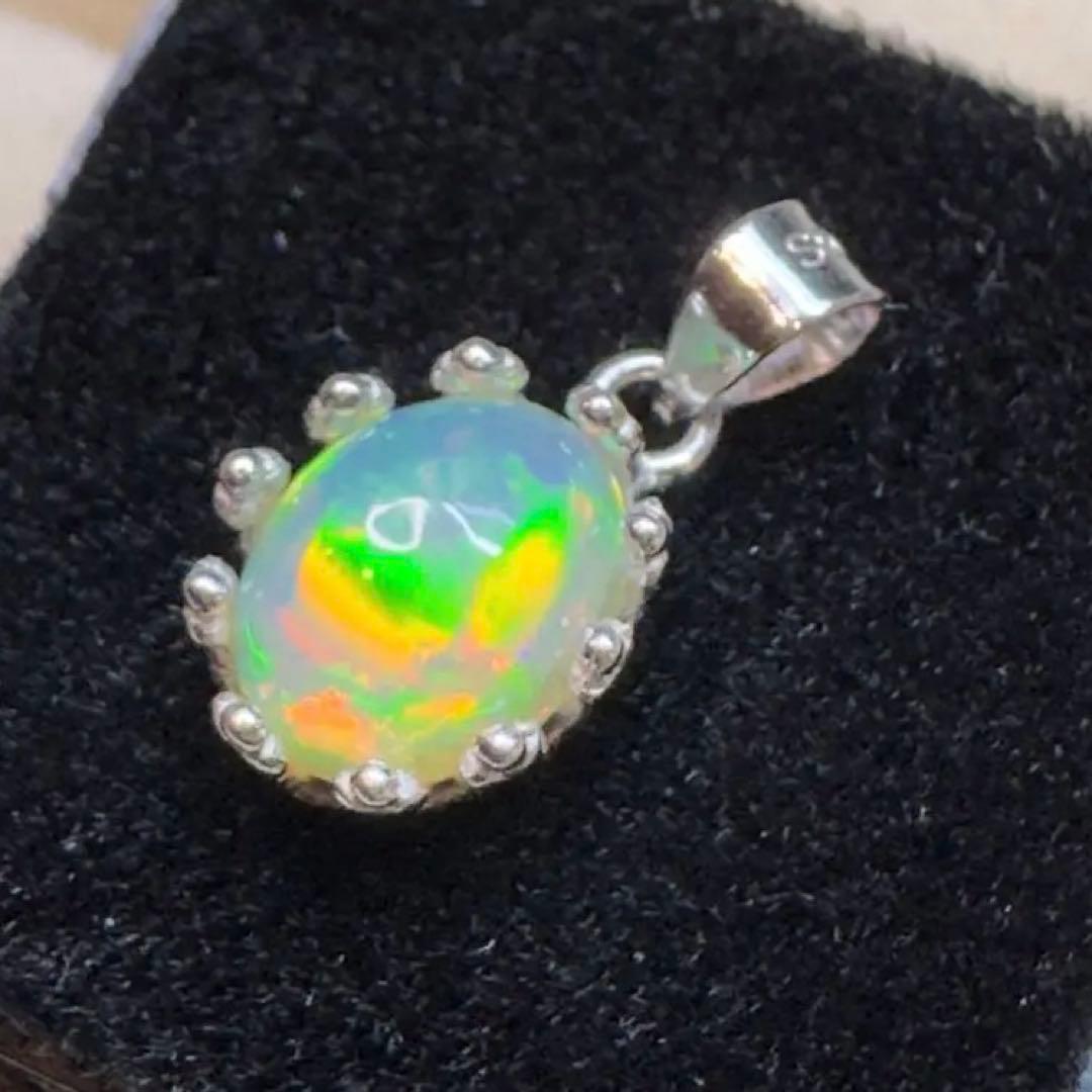 天然石エチオピアオパール ペンダントトップ S925 130 - メルカリ