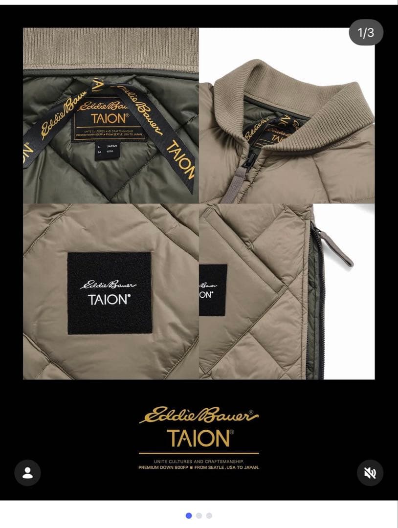 TAION Eddie Bauer スカイライナーダウンジャケット ライト - メルカリ