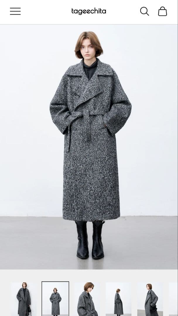 tageechita ウール　ロングコート tageechita ステンカラーコート コート 「tageechita」ウール100