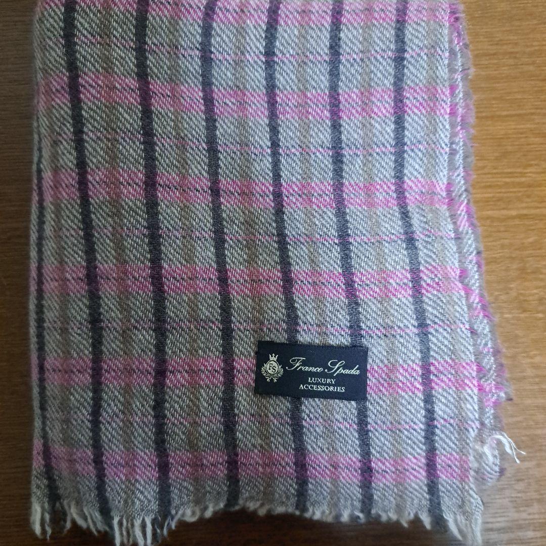 Franco Spada マフラー グレー ピンク チェック - メルカリ