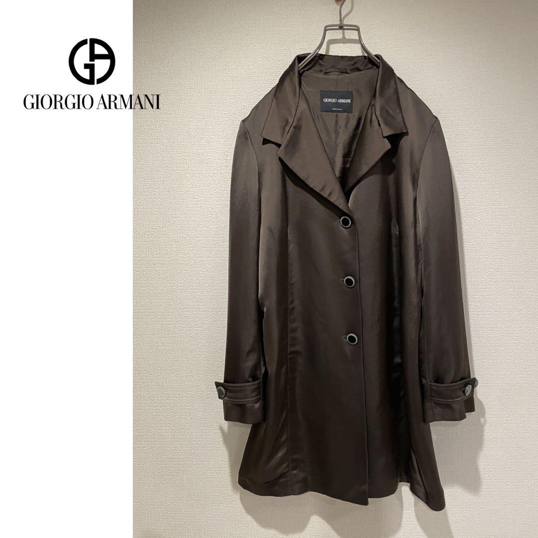 イタリア製 GIORGIO ARMANI シルク チェスター コート - メルカリ