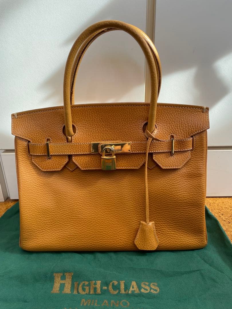 HIGH-CLASS ブラウンレザー ハンドバッグ ブラウン レザー 大容量 トート バッグ 通勤 バッグ | Baginning