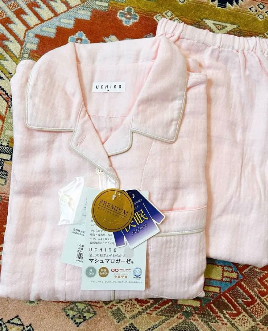 新品・UCHINO マシュマロガーゼパイピングパジャマ Mサイズ 楽天市場】UCHINO ウチノ マシュマロガーゼ パイピングレディース