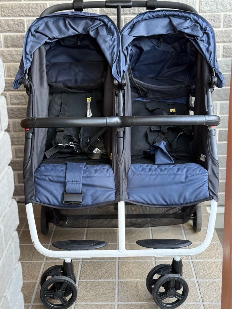 ココロンツイン ネイビー 双子ベビーカー 2人乗り - メルカリ