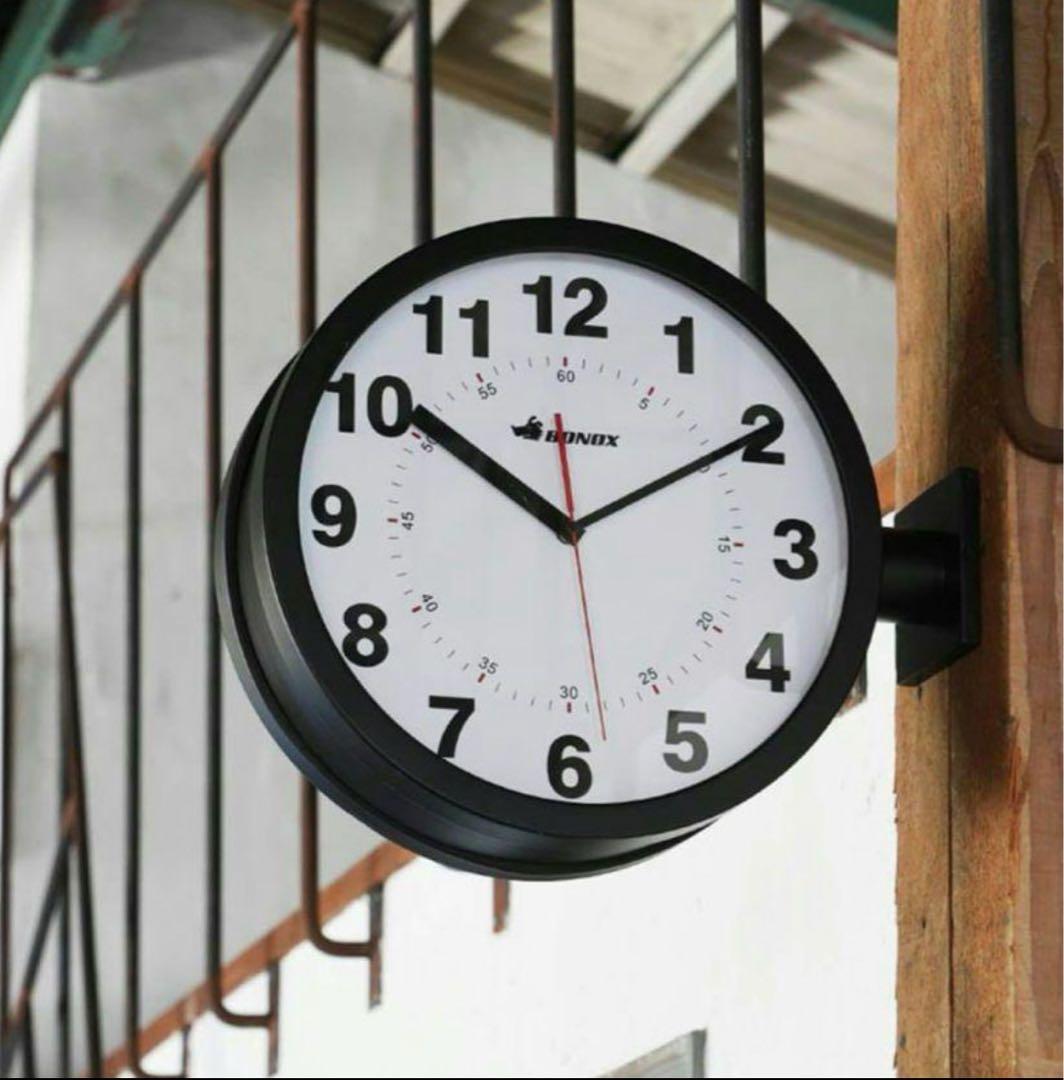 【新品未使用】DULTON ダブルフェイス時計　ブラック DULTON ONLINE SHOP | DOUBLE FACE WALL CLOCK BLACK(BLACK