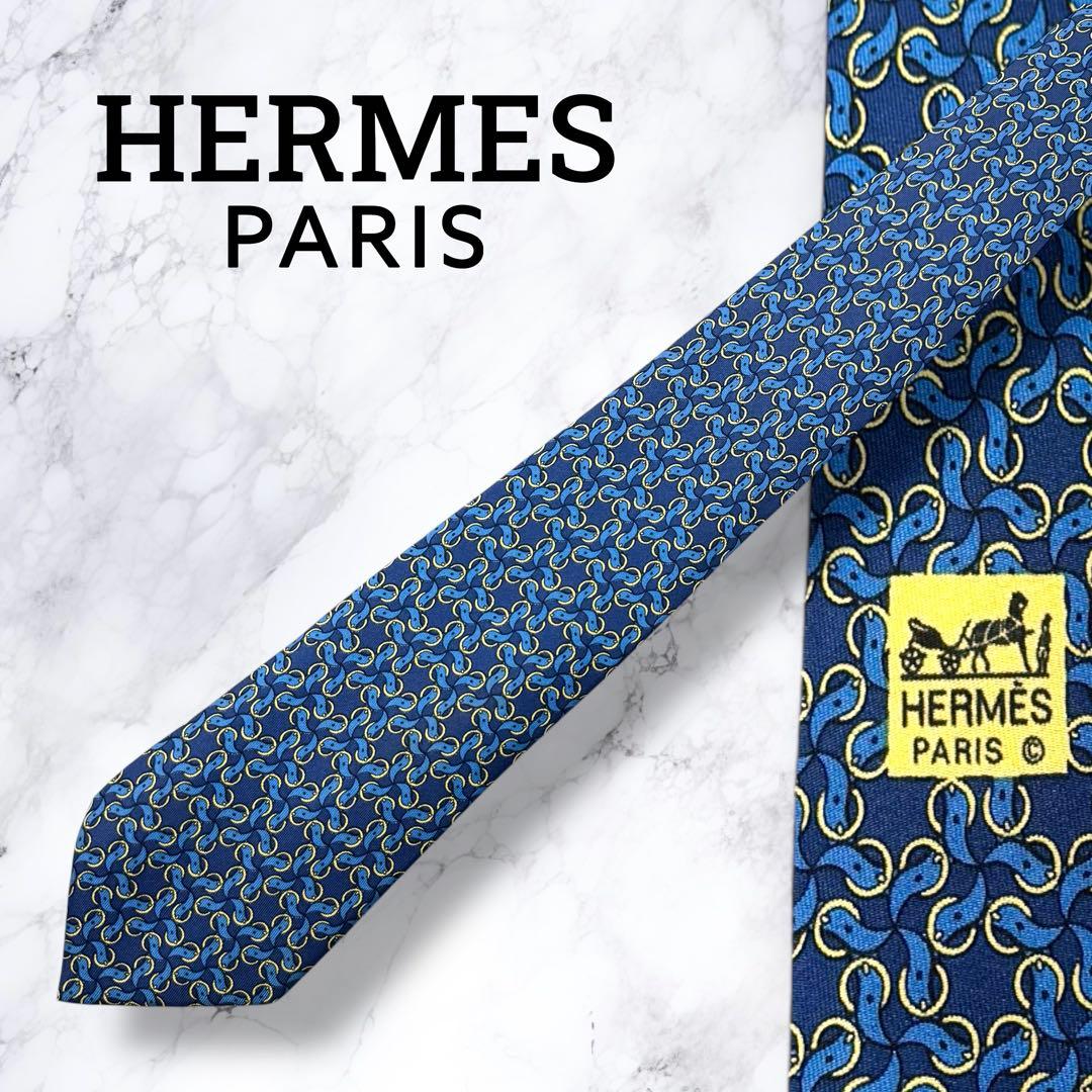 極美品】エルメス HERMES シルク100% 総柄 ネクタイ フランス製 - メルカリ