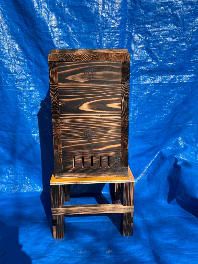 ニホンミツバチ　営巣用巣箱2段　板厚3cm　重箱式巣箱 日本蜜蜂 巣箱 ニホンミツバチ 日本みつばち 重箱式巣箱 2段 送料無料