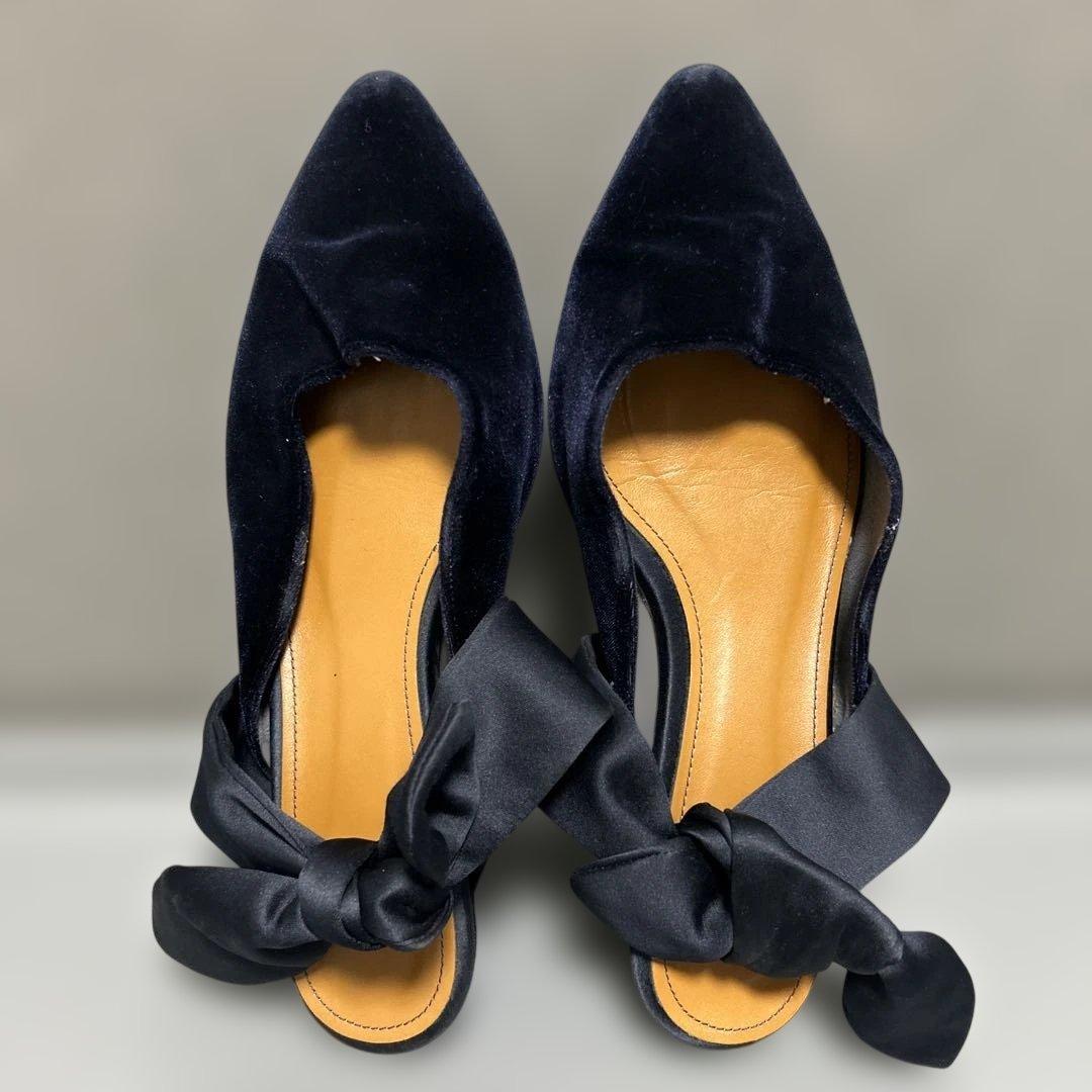 OHGA]オーガ サテンリボン ベロアフラットミュール - メルカリ