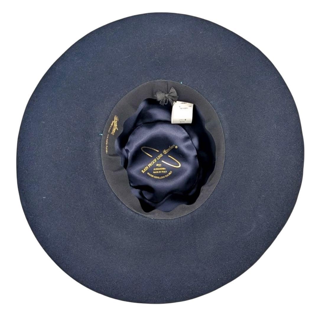 ビリヤニ様 Borsalino ボルサリーノ ハット ラビット ウール 刺繍